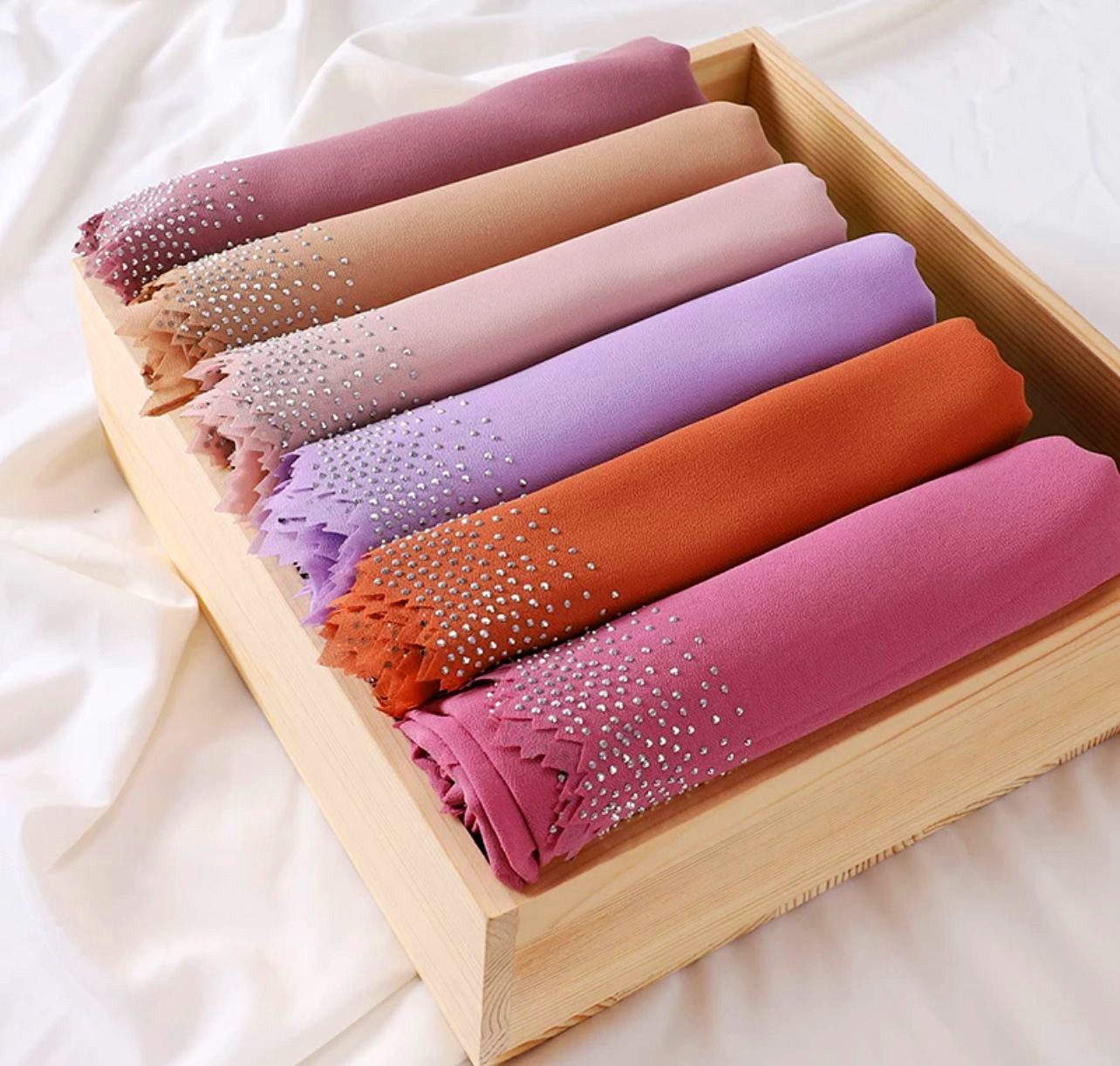 Chiffon rhinestone hijab scarf - 50 different color - size 185by 72- price 9.99 (2)